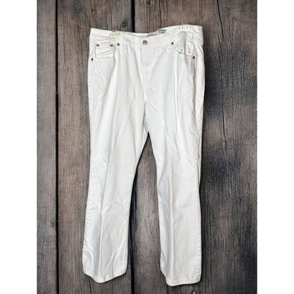 Levis Strauss Signature Women's White Jeans Size Misses 14 Short - Picture 8 of 12